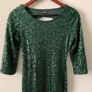 Express Green Sequins Mini